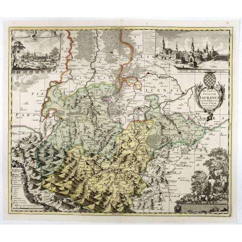 Old map image download for Ducatus Silesiae Iauranus. Aut : Frid : Kühnovio. . .