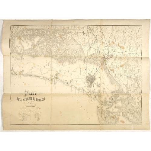 Old map image download for Plano dell'assedio di Venezia.