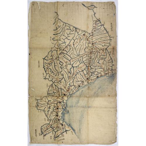 [Manuscript map of Kangwon Province part of North Korea]