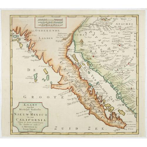 Old map image download for Kaart van het Westelyk Gedeelte van Nieuw Mexico en van California. . . MDCCLXV ..