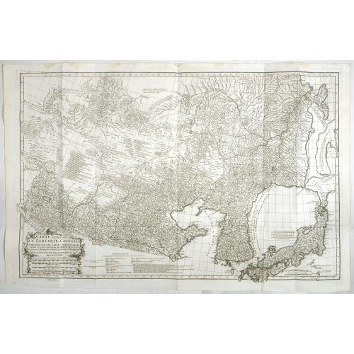 Old map image download for Carte Generale De La Tartarie Chinoise Dressee sur les Cartes Particulieres Faits Sur Les Lieux Par Les R.R. P.P. Jesuites . . . .MDCCXXXII