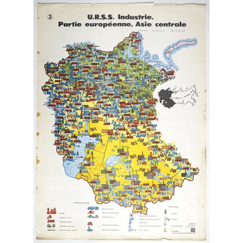 Old map image download for U.R.S.S. Industrie. Partie européenne, Asie centrale. (3)