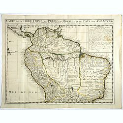 Carte de la Terre Ferme, du Perou, du Bresil, et du Pays des Amazones. . .