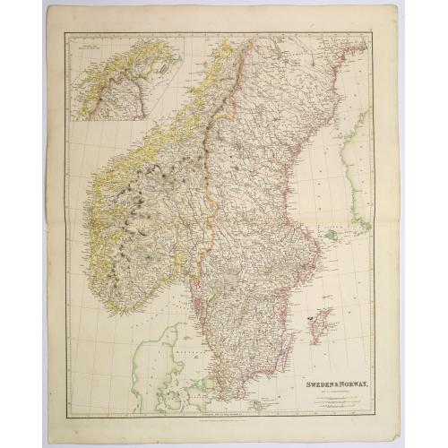 Old map image download for Sweden & Norway.