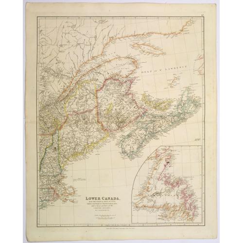 Old map image download for Lower Canada, New Brunswick, Nova Scotia, Prince Edward Island. . .