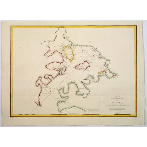 Old map image download for Plan de l'Entrée du Port de Bucarelli sur la cote du Nord-Ouest de l'Amerique.