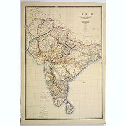 India shewing the post roads and dawk stations by James Wyld, geographer to the Queen and H.R.H. Prince Albert.
