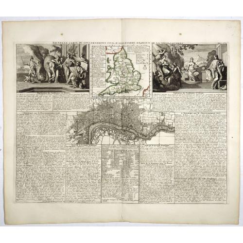Old map image download for Nouvelle carte du gouvernement civil D'Angleterre et de celuy de la ville de Londres.