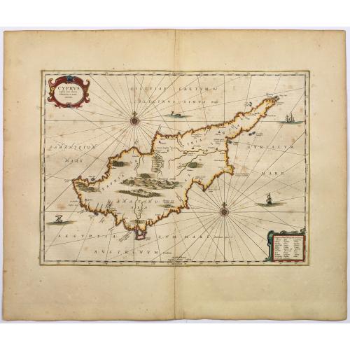 Old map image download for Cyprus Insula laeta choris, blandorum et mater amorum.