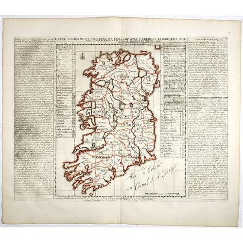 Old map image download for Carte ancienne et moderne de l'Irlande, avec quelques remarques sur son gouvernement . . .
