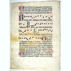 Leaf on vellum from a antiphonary.