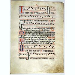 Leaf on vellum from a antiphonary.