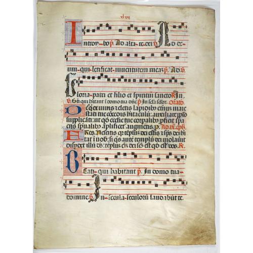 Leaf on vellum from a antiphonary.
