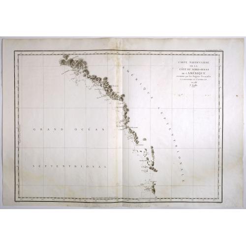 Old map image download for Carte Particuliere de la Cote du Nord-Ouest de l'Amerique reconnue par les Fregates Francaises la Boussole et l' Astrolabe en 1786 1e. Feuille.