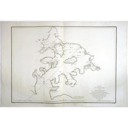 Old map image download for Plan de l'Entree du Port de Bucarelli sur la Cote du Nord-Ouest de l'Amerique, par 55°15' de Latitude Nord et 136°15' de Longitude a l'Ouest de Paris . . .
