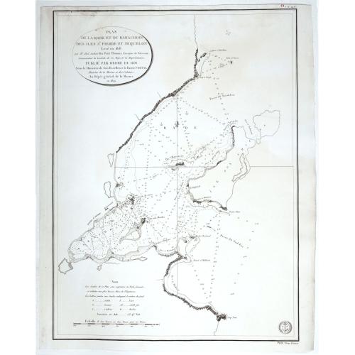 Old map image download for Plan du de la rade et du Barachois des Isles St. Pierre et Miquelon Levé en 1818.