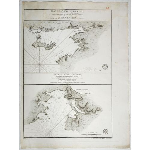 Plan de la baie de Nérichac, à la côte du sud de l'Île Madame. . . [with] Plan du port Toulouse, à la cote du sud de l'isle Royale. . .