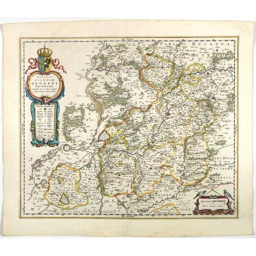 Old map image download for Ducatus Silesiae Glogani Vera Delineatio . . .