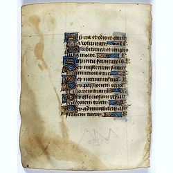 Leaf on vellum from a manuscript Book of Hours.