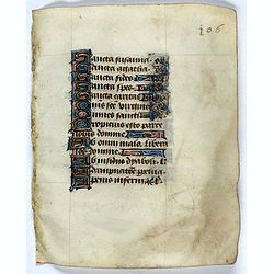 Leaf on vellum from a manuscript Book of Hours.