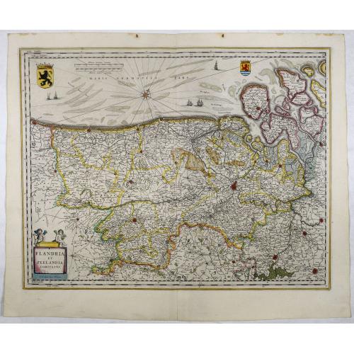 Old map image download for Flandria et Zeelandia Comitatus.