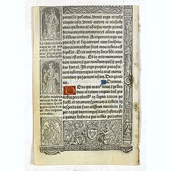 Leaf on vellum from a printed Book of Hours.