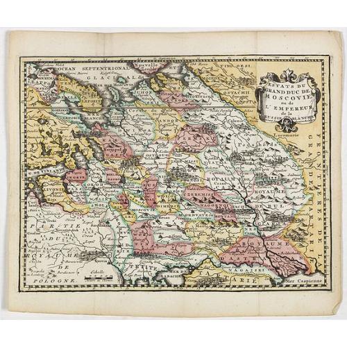 Old map image download for Estats du Grand duc de Moscovie ou de l'Empereur de la Russie Blanche.