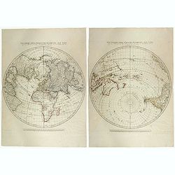 Die Obere oder Nordliche Halbkugel der Erde auf den Horizont von Wien, Sterographisch Entworfen ... [together with] Die Untere oder Sudliche Halbkugel der Erde auf den Horizont von Wien, Stereographisch ...