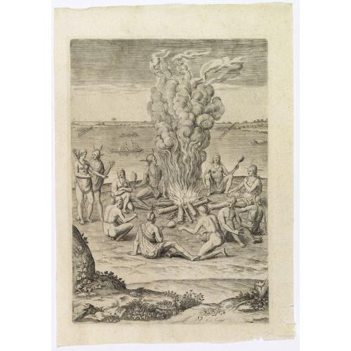 Old map image download for [Native Virginian women sitting around a fire].