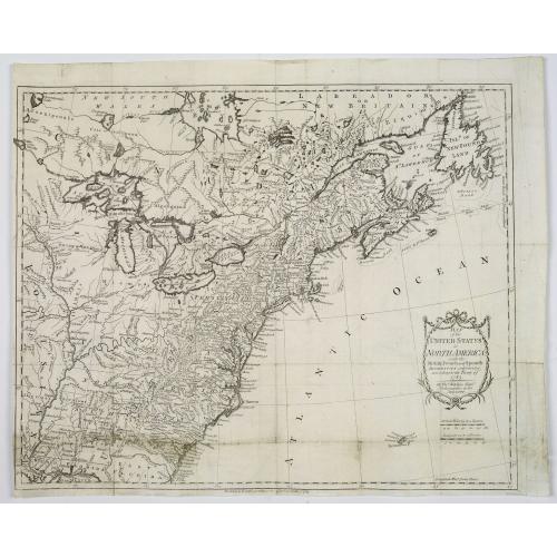 Old map image download for Map of the United States in North America: with the British, French and Spanish Dominions adjoining, according to the Treaty of 1783.