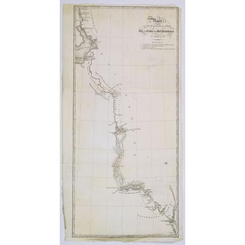 Old map image download for Route of the Expedition from Isle de la Crosse to Fort Providencein 1819 & 20.