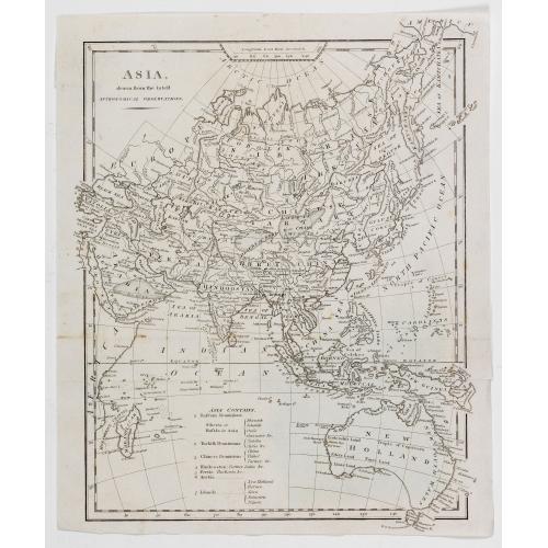 Rare, antique map of  Asia, drawn from the latest Astronomical Observations.