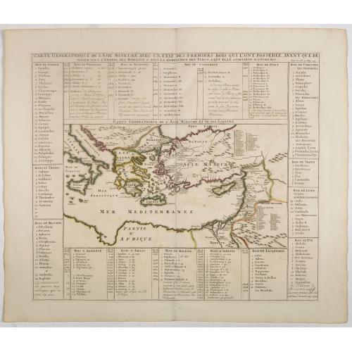 Carte geographique de l'Asie mineure avec un etat des premiers rois. . .