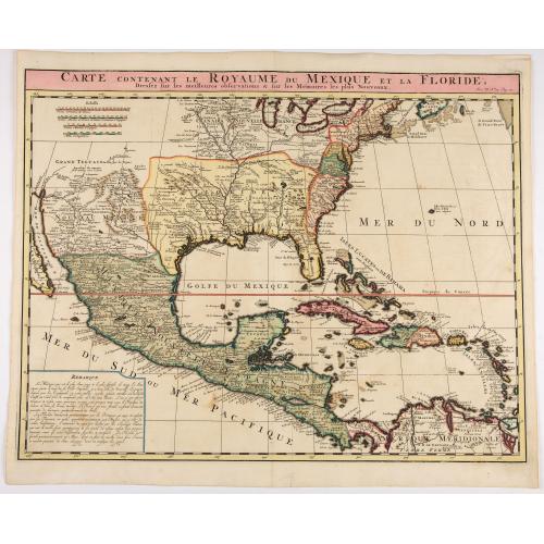 Old map image download for Carte contenant le Royaume du Mexique et la Floride.