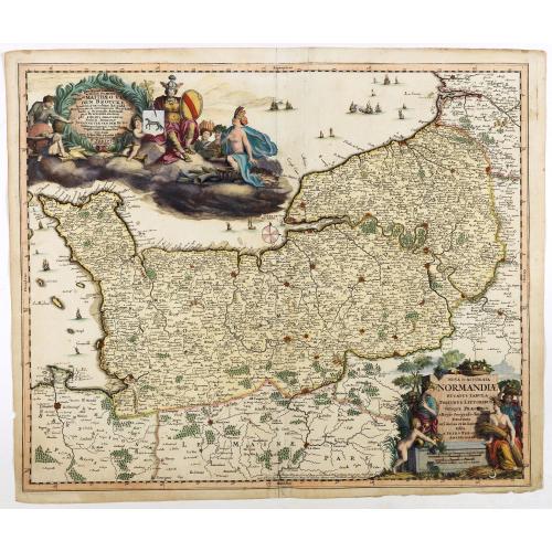 Old map image download for Nova et accurata Normandiae Ducatus Tabula . . .