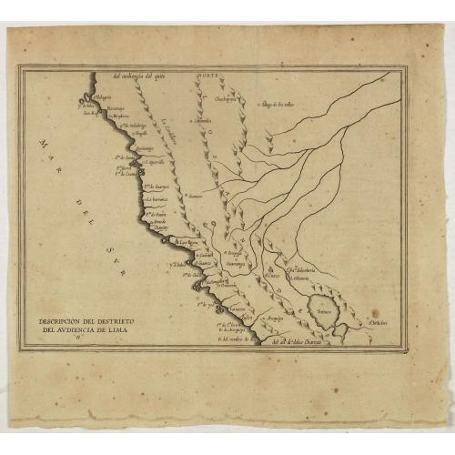 Old map image download for Descripcion Del Destrieto Del Audiencia De Lima. (Peru, and parts of Colombia, and Brazil)