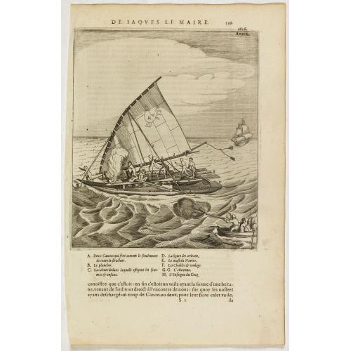 [The attack by Schouten and his men on a waka.]