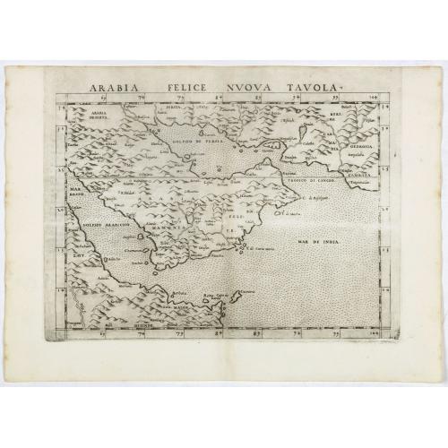 Old map image download for Arabia Felice Nuova Tavola.