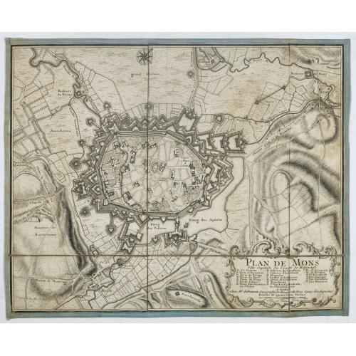 Old map image download for Plan de Mons ville capitale du comté de Haynaut. [MONS]
