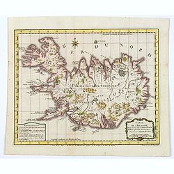 Carte de l'Islande pour servir á la continuation de l'histoire générale des voyages. Dressée sur celle de M. Horrebows.