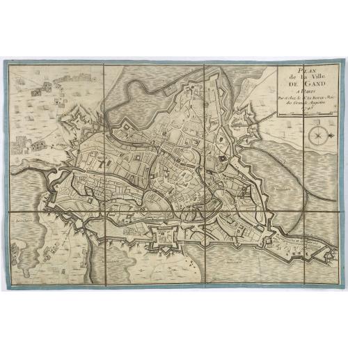 Old map image download for Plan de la ville de Gand. Paris, Sr. Le Rouge, 1745.