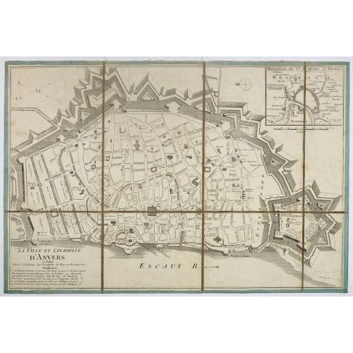 Old map image download for La ville et citadelle d'Anvers. [Antwerp]