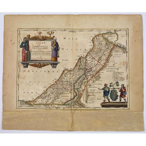 Old map image download for Judaeae seu Terrae Israelis Tabula geographica. . .