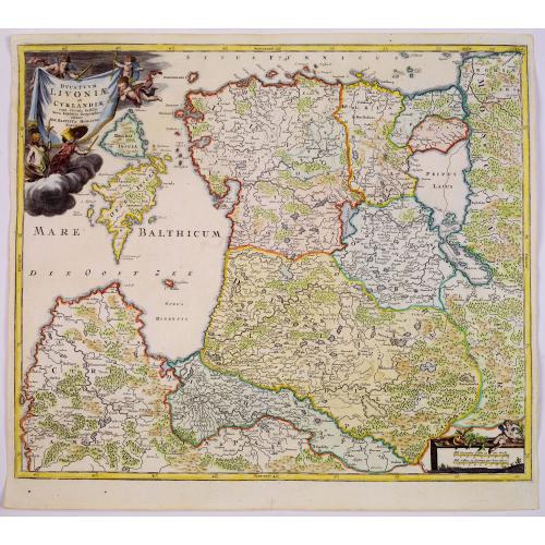 Old map image download for Ducatuum Livoniae et Curlandiae cum vicinis Insulis Nova Exhibitio Geographica. . .
