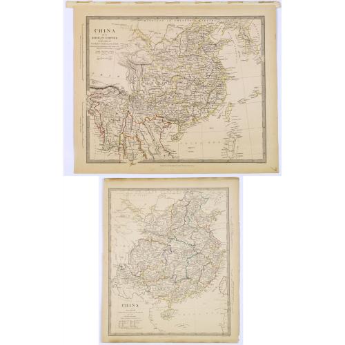 Old map image download for [two maps] China and the Birman Empire / China the interior from du Halde. . 