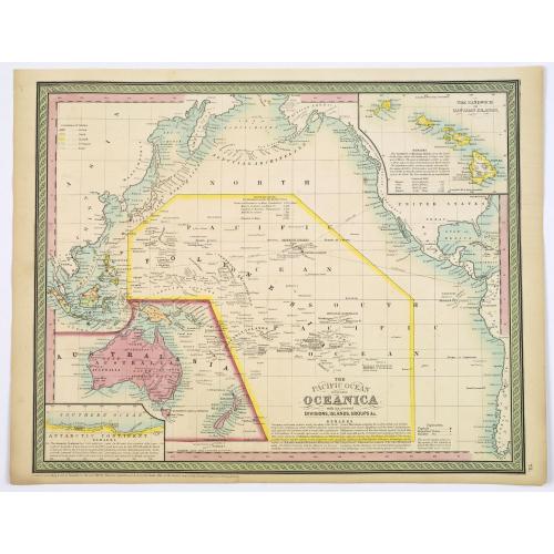 Old map image download for The Pacific Ocean including Oceanica with its several Divisions, Islands, Groups &c.