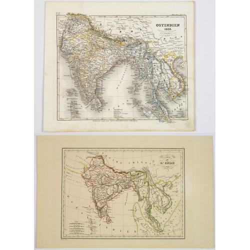 Old map image download for Ostindien [and] Carte de L'Inde. [2 maps]