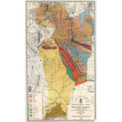 Old map image download for Geological Map of Western Wyoming