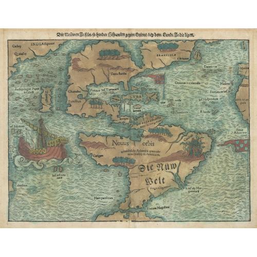 Old map image download for Die Neuwen Inseln so Hinder Hispanien Gegen Orient bey dem Land Indie Ligen