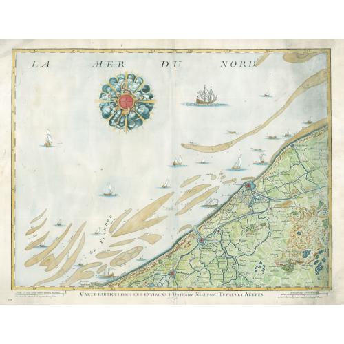 Old map image download for Carte Particuliere Des Environs D'Ostende Neuport Furnes et Autres